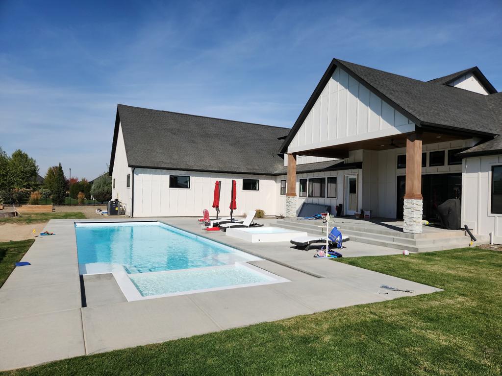 Modern Farmhouse Install San Juan fiberglass pool